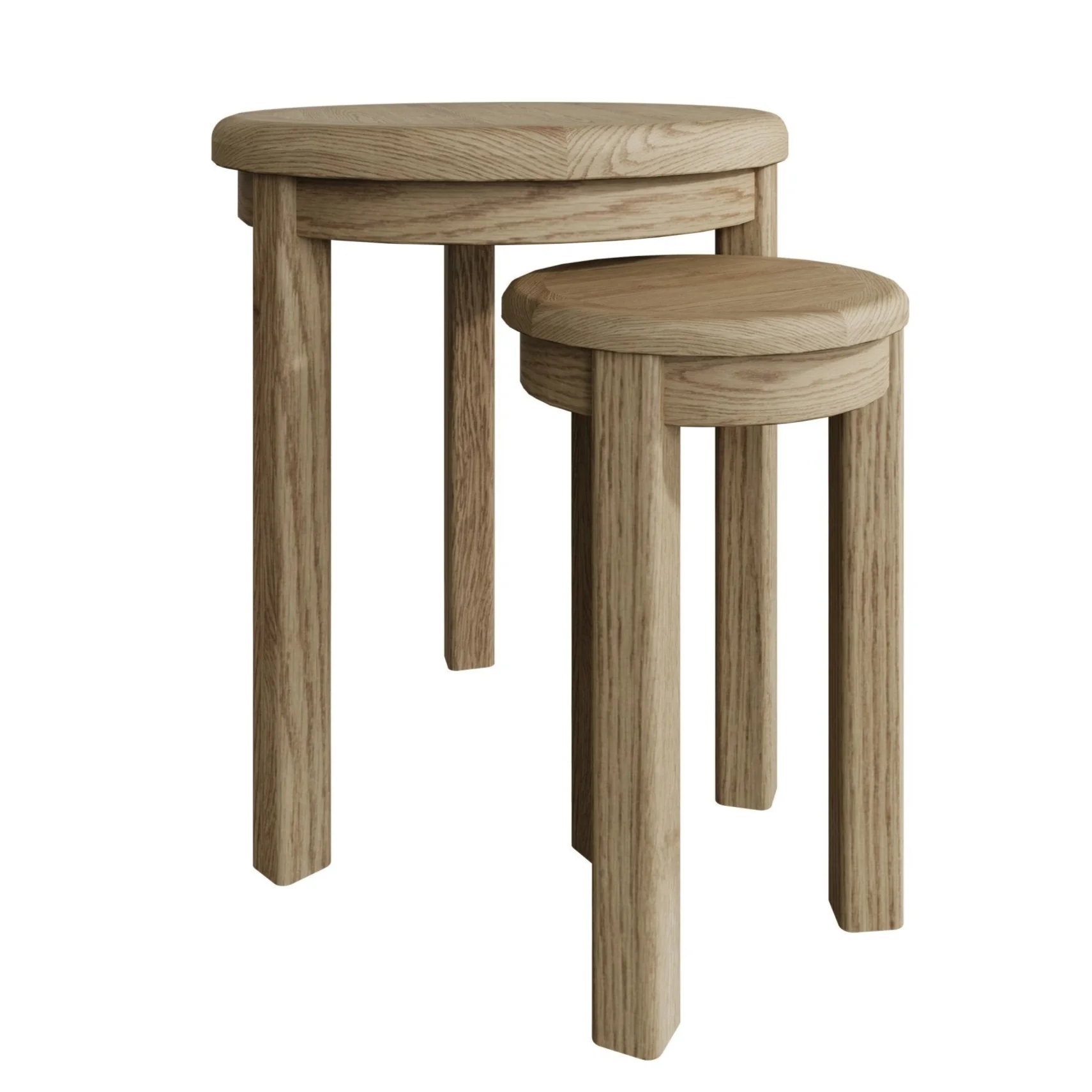 Rusper Oak Nest Of 2 Round Tables - Image 2