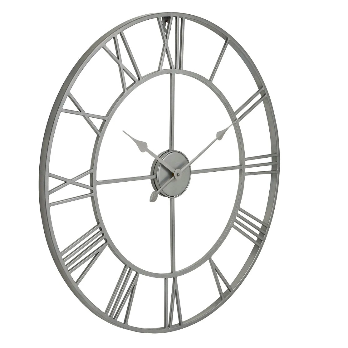 Silver Skeleton Wall Clock (70cm)