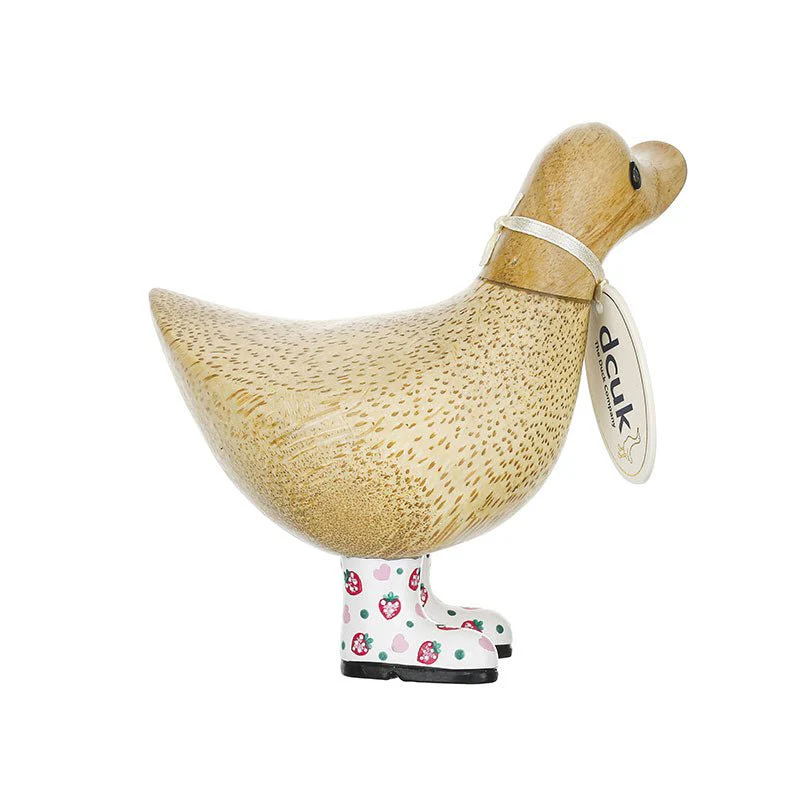 Wooden Ducky in Welly Boots - Strawberry Print - Image 8
