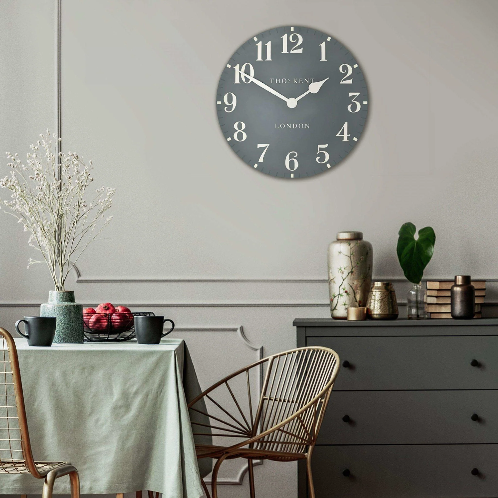 Thomas Kent Arabic Flax Blue Wall Clock (50cm/20") - Image 2