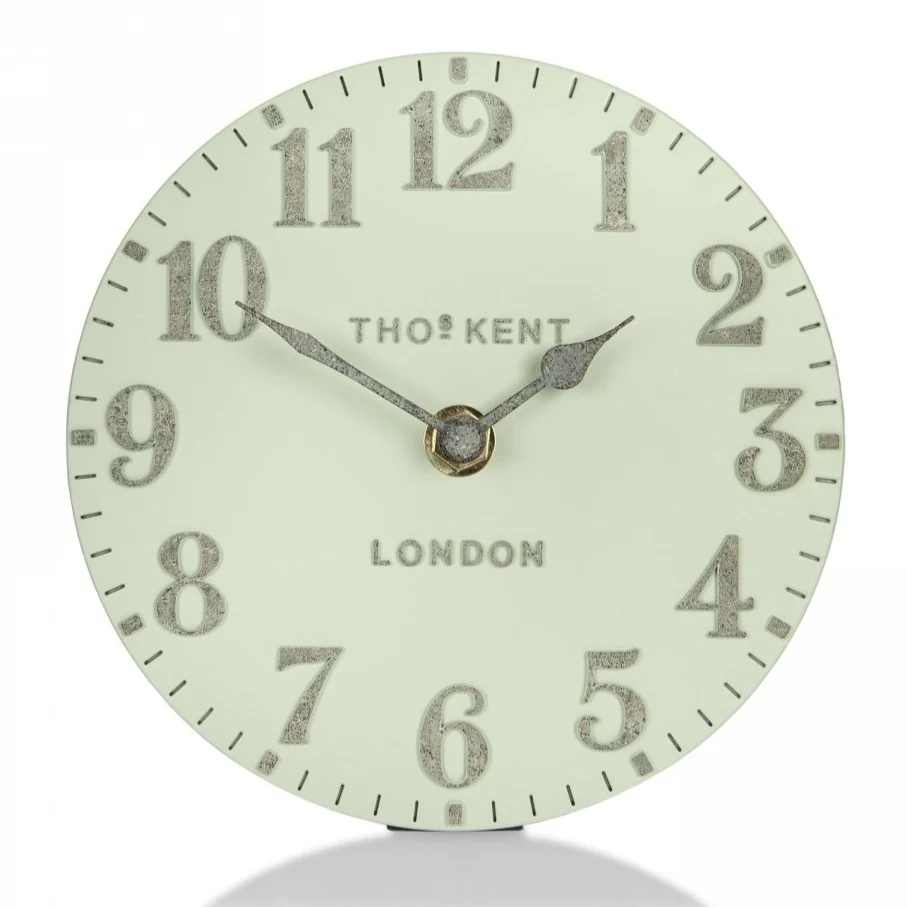 Thomas Kent Arabic Mantel Clock - Pearl Green (15cm/6") - Image 3