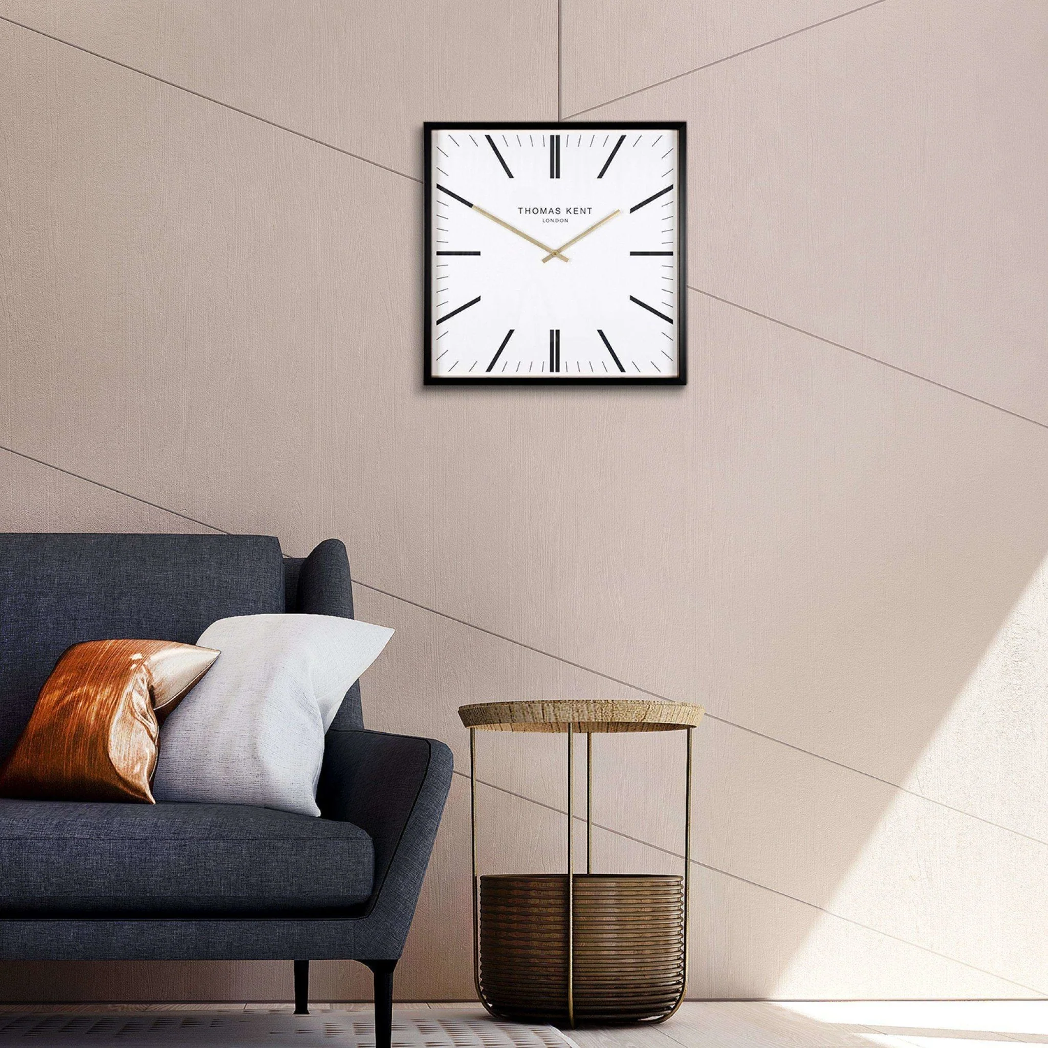 Thomas Kent Garrick Grand White Square Wall Clock (61cm/24") - Image 4