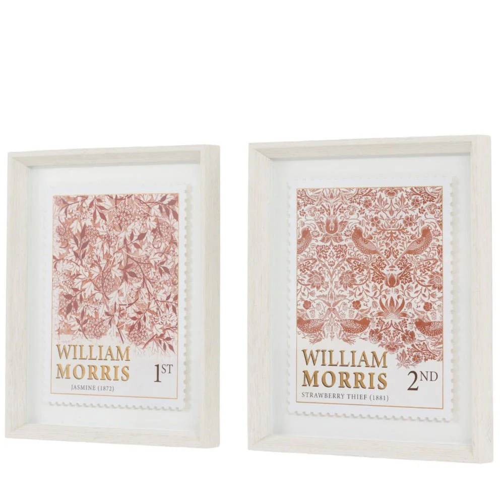 William Morris Red Stamp by Laura Bolton - Set of 2 - Image 4