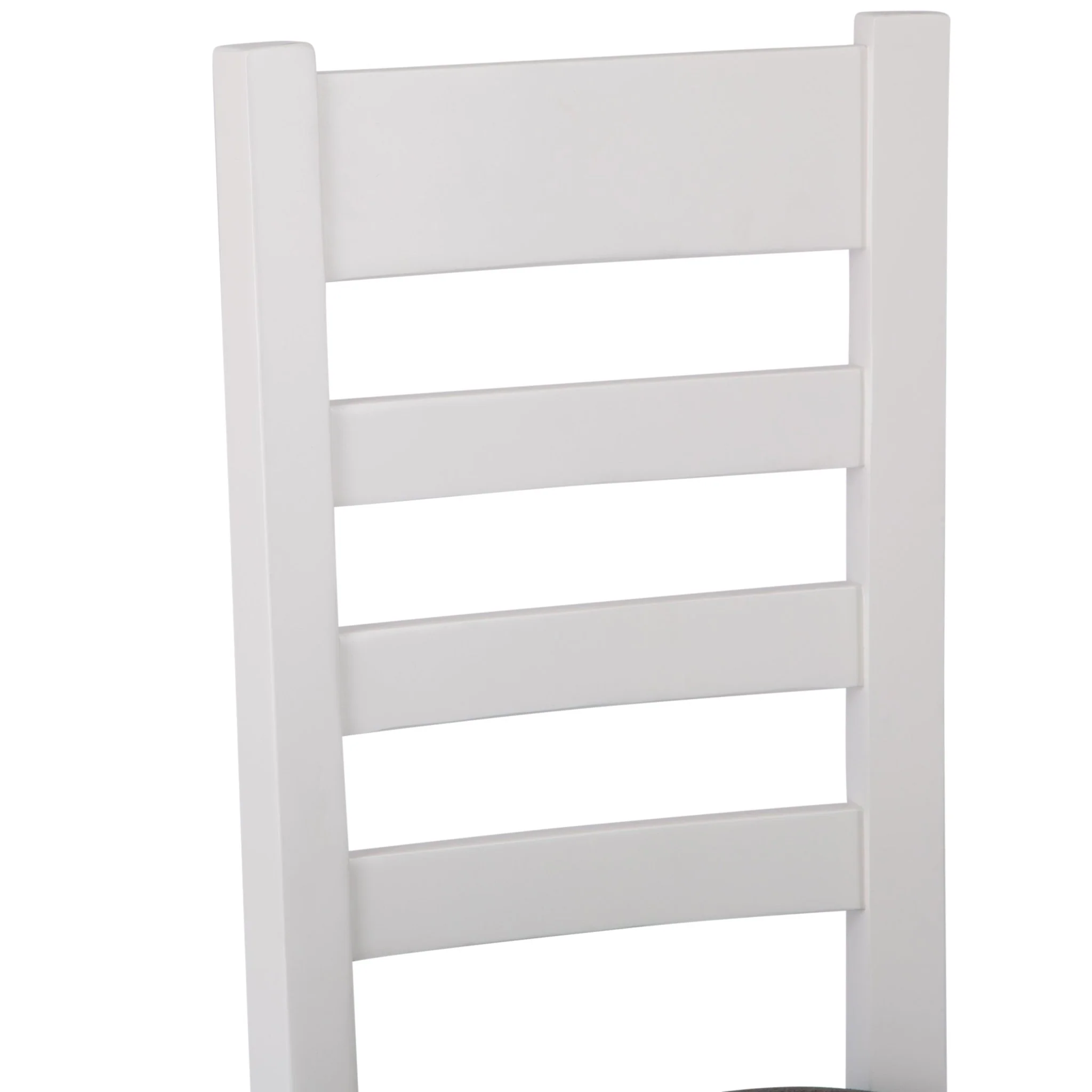 Windsor White Ladder Back Chair - Fabric Seat (Pair) - Image 3