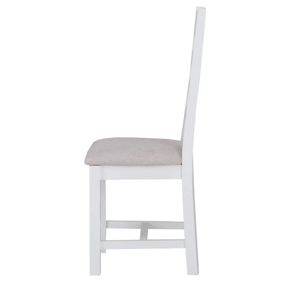 Windsor White Ladder Back Chair - Fabric Seat (Pair) - Image 5