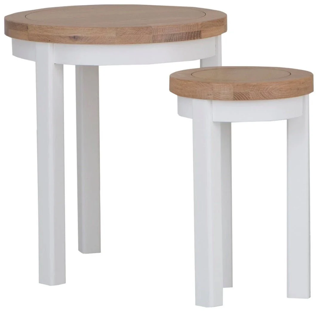 Windsor White Round Nest of 2 Tables - Image 6